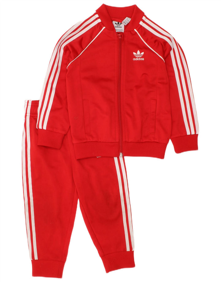 ADIDAS Pantalón Chándal Bebé Niña 18-24 Meses Rojo Poliéster