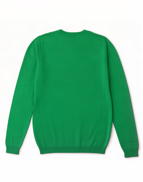 Benetton Jersey De Niño Con Cuello Redondo 13-14 Años 3XL Verde Algodón