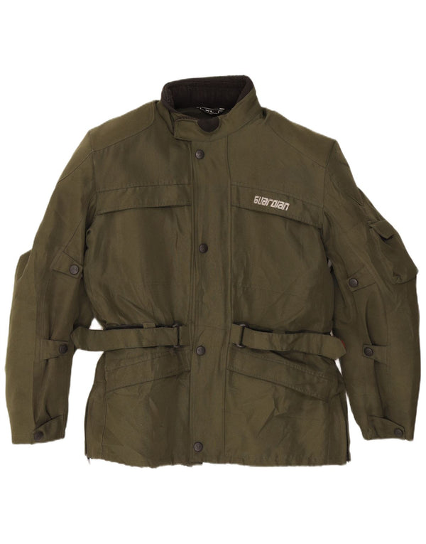 VINTAGE Chaqueta Racer para hombre Reino Unido 42 XL Poliéster verde