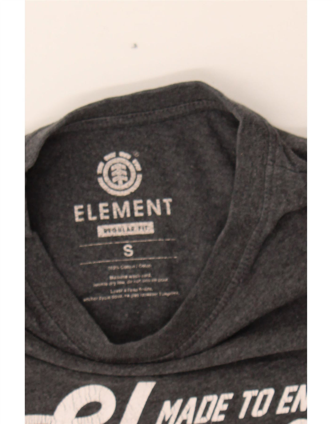 ELEMENT Mens Regular Fit Graphic T-Shirt Top Small Grey Cotton Vintage Element and Second-Hand Element from Messina Hembry 