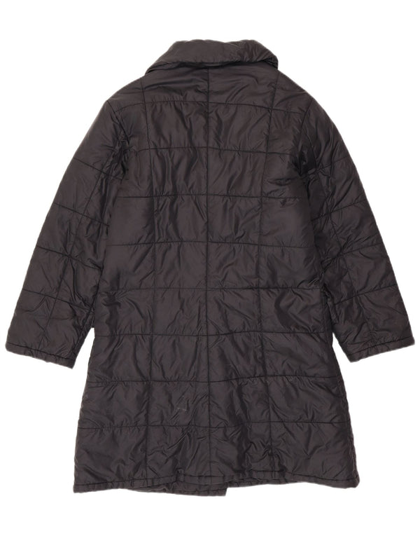 REPLAY Abrigo acolchado holgado para mujer UK 10 Small Poliéster negro