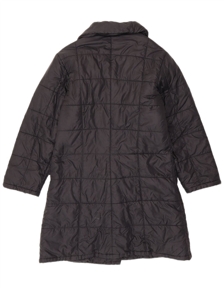 REPLAY Abrigo acolchado holgado para mujer UK 10 Small Poliéster negro