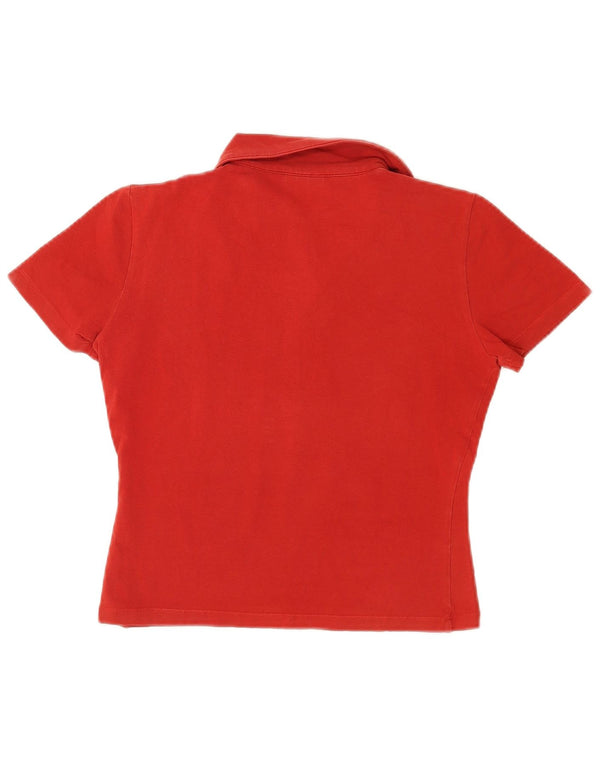 Trussardi Polo corto gráfico para mujer UK 40 Medium Rojo Colorblock