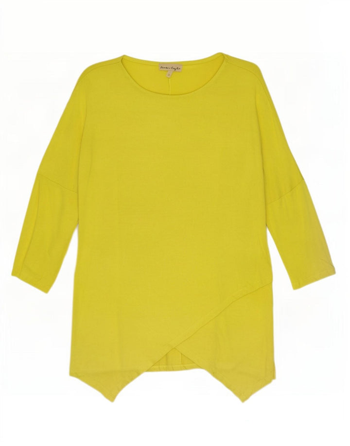 Phase Eight Top tipo túnica de manga 3/4 extragrande para mujer UK 10 Small Yellow