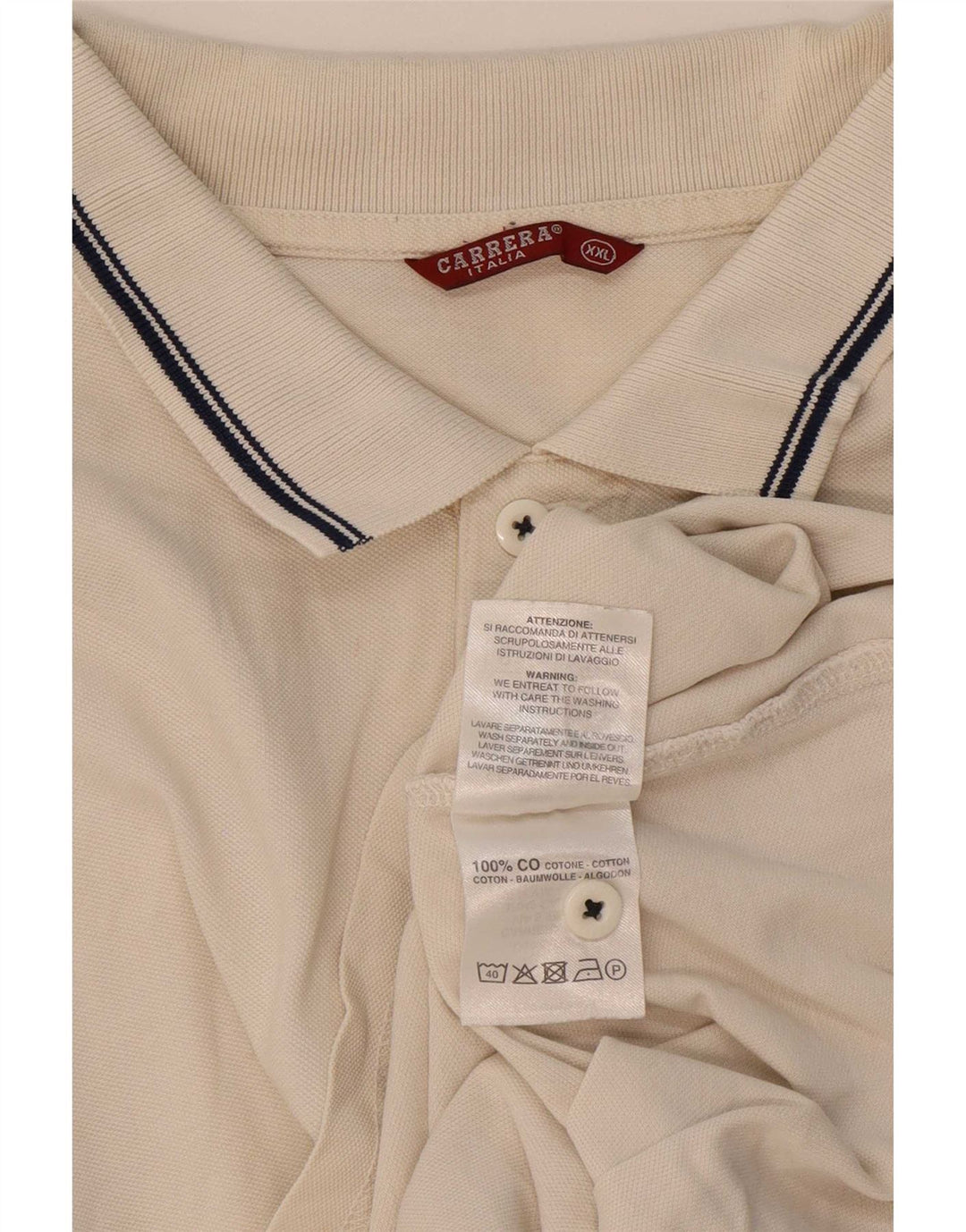Polo Carrera para hombre 2XL Algodón a rayas blancas