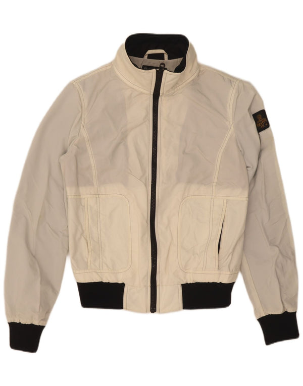 Refrigiwear Chaqueta Bomber Cruz para Mujer UK 40 Grande Nylon Color Blanco con Bloques