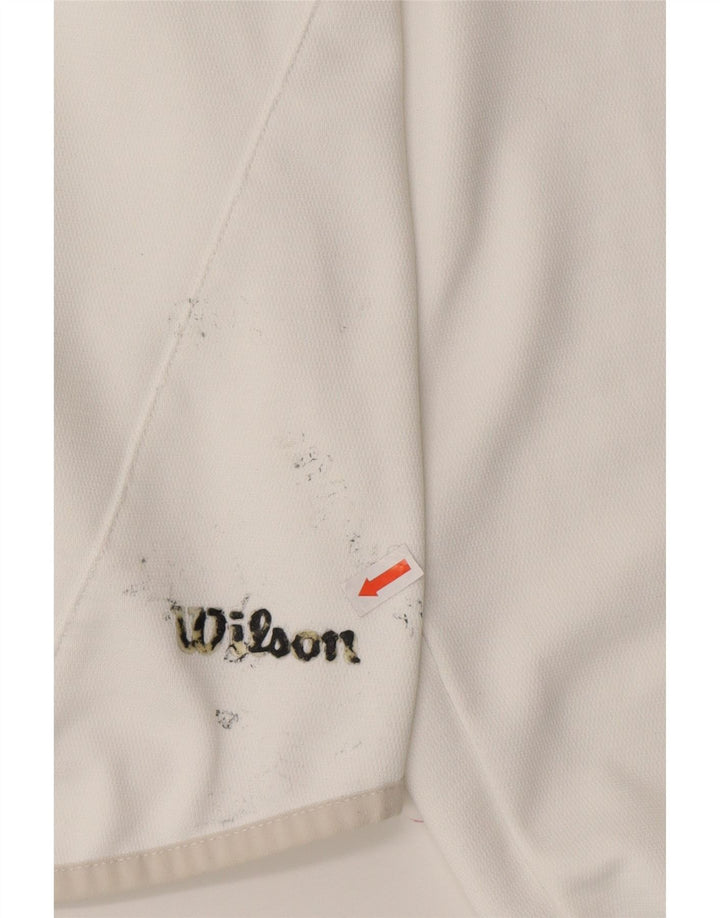 WILSON Mens Tracksuit Top Jacket XL White Colourblock Polyester Vintage Wilson and Second-Hand Wilson from Messina Hembry 