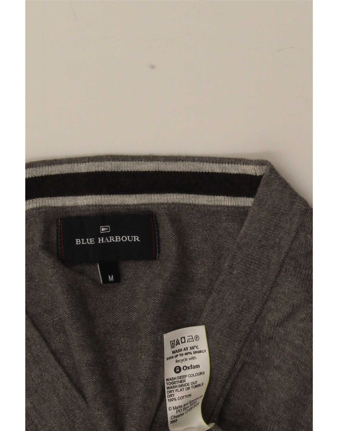 Marks & Spencer Suéter tipo cárdigan azul Harbor para hombre Algodón gris medio