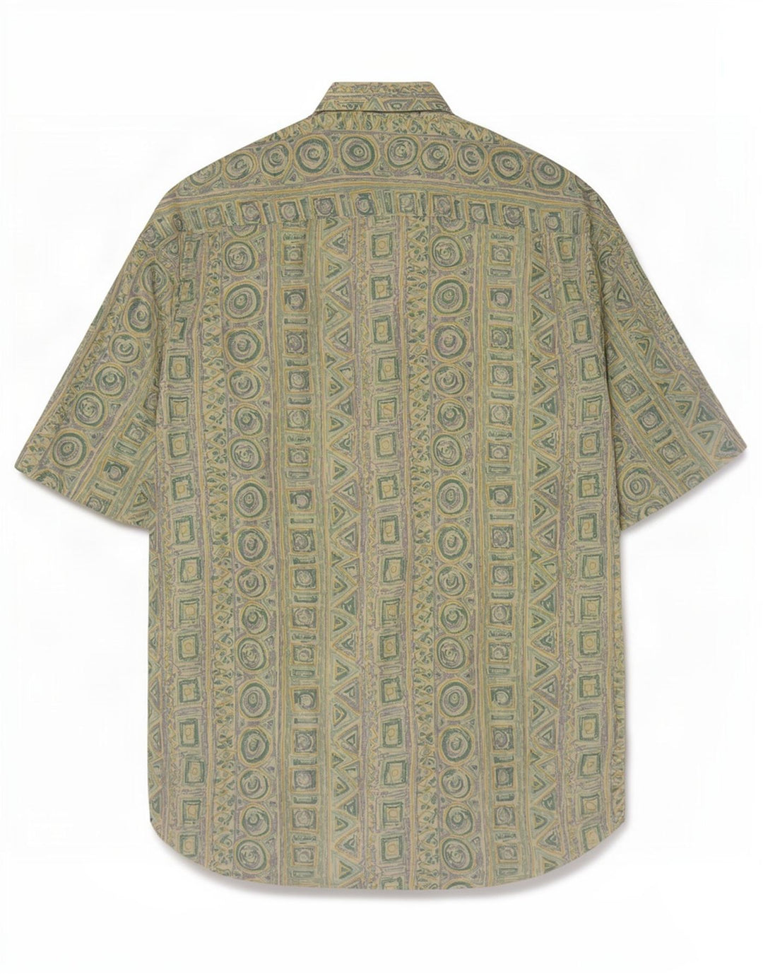 Camisa Rodrigo Hombre Manga Corta Verde Medio Geométrico