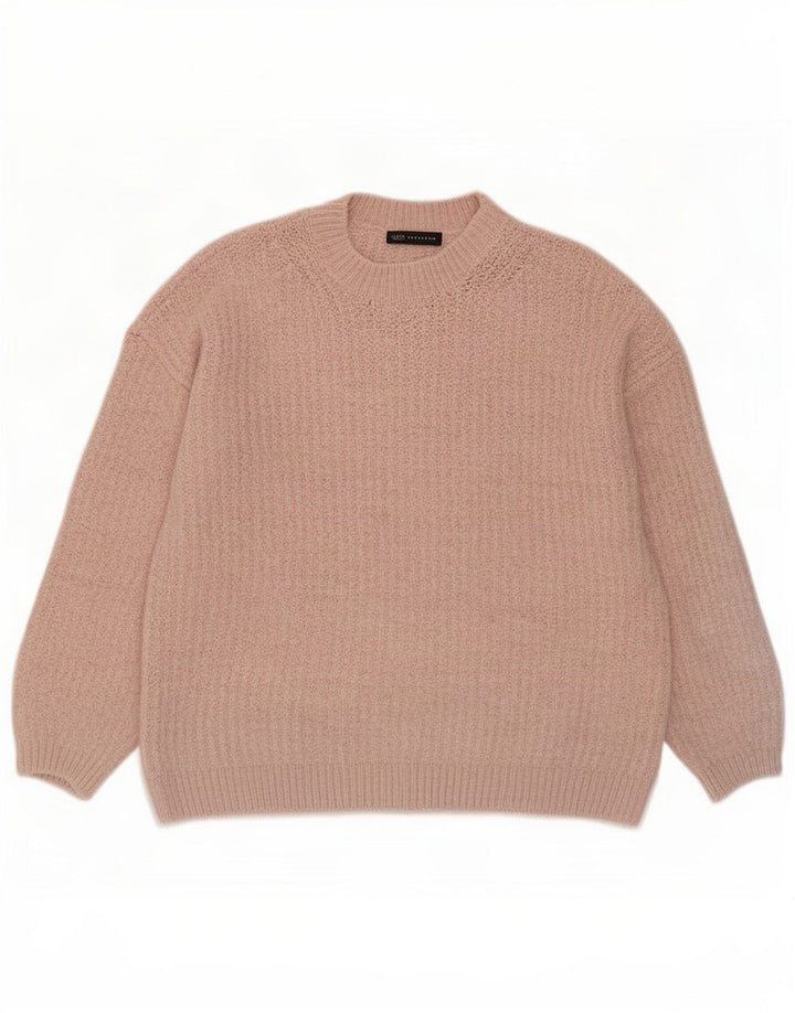 Marks & Spencer Jersey extragrande con cuello redondo para mujer, talla 44, color rosa medio