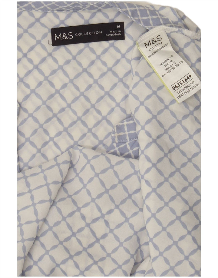 Marks & Spencer Blusa sin mangas para mujer UK 46 Grande Azul Geométrico