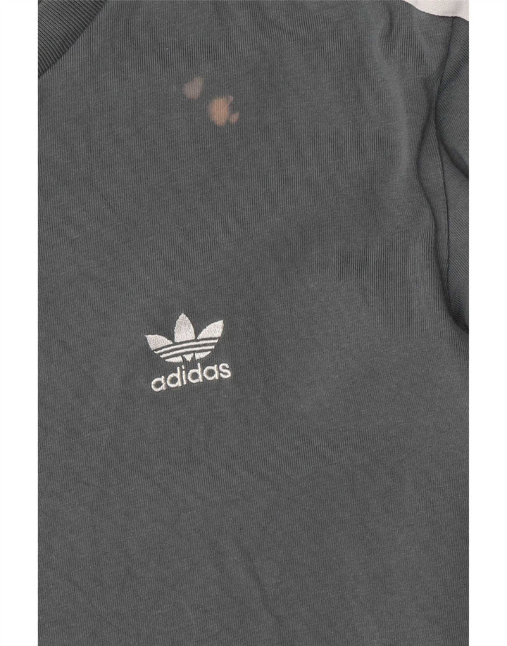 Adidas - Camiseta de manga larga para mujer, talla 40, talla grande, algodón gris