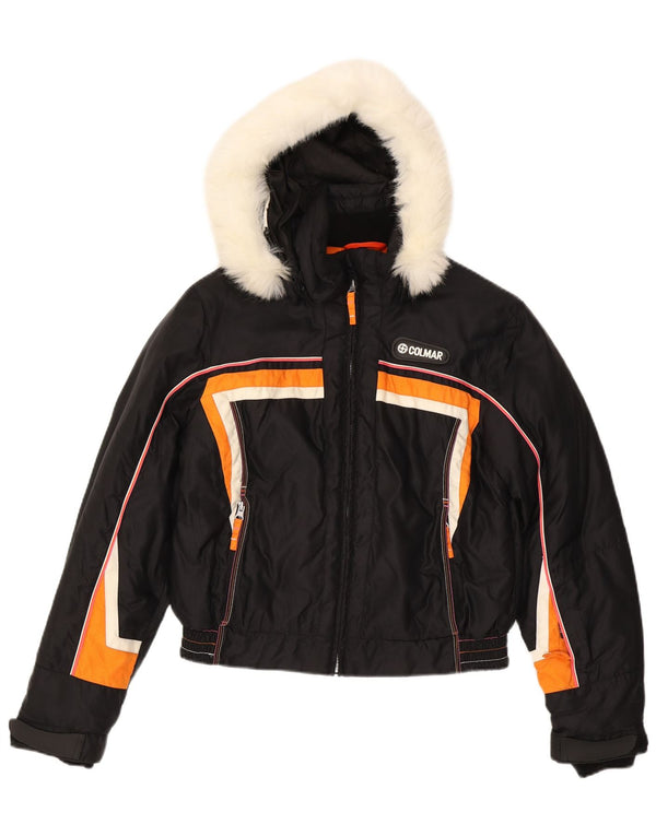 Colmar Womens Hooded Windbreaker Jacket EU 44 2XL Black Colourblock