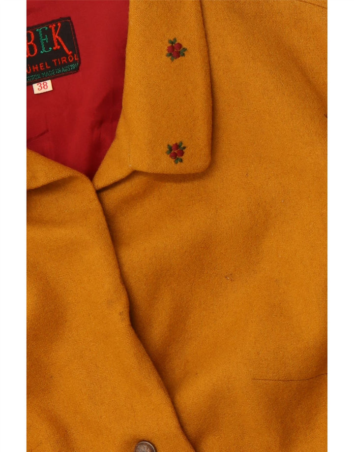 VINTAGE Chaqueta Blazer de 4 Botones para Mujer IT 38 XS Algodón Amarillo