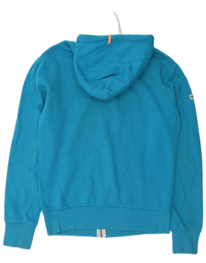 Superdry Sudadera con capucha y cremallera para hombre, talla grande, algodón azul