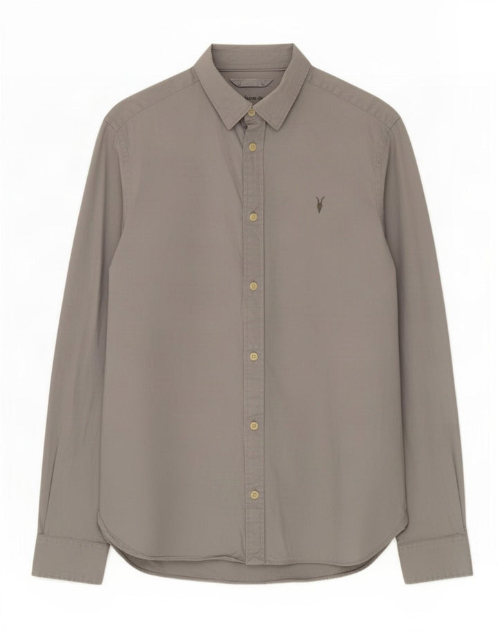 Camisa All Saints Hombre Small Gris Algodón