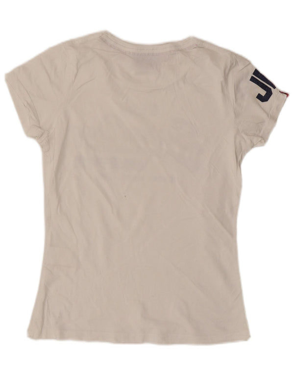 Superdry Mujer Camiseta Gráfica Top UK 44 Large Blanco
