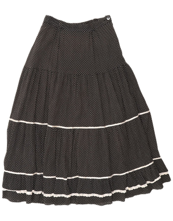 Elkont Falda escalonada de cintura alta para mujer EU 36 Small W24 Black Spotted