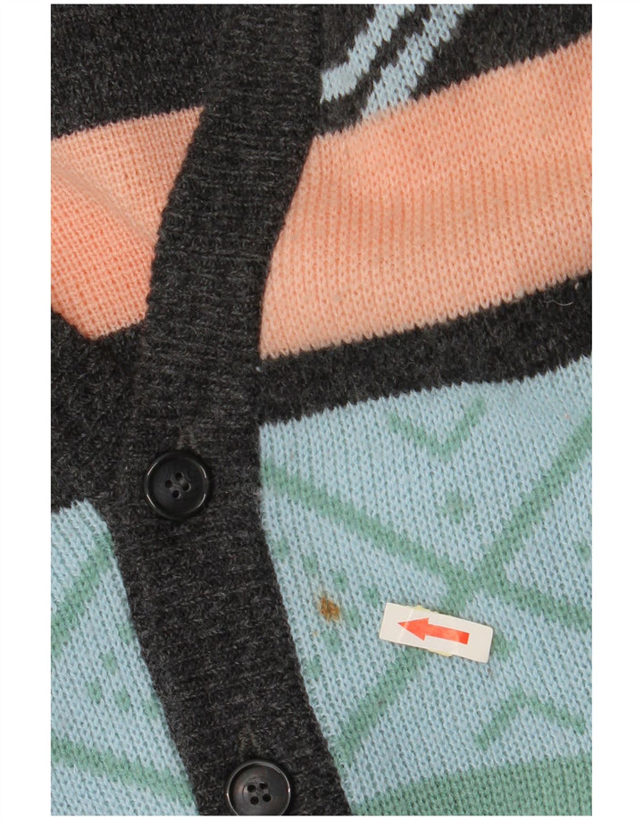 VINTAGE Suéter cárdigan para hombre IT 52/54 Grande multicolor Fair Isle