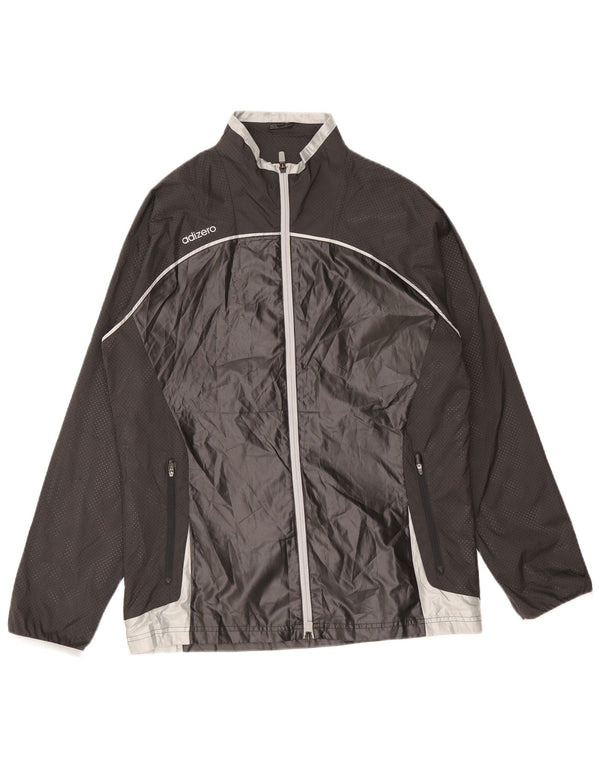 Adidas Chaqueta impermeable para hombre UK 42 XL Negro Colorblock Poliéster