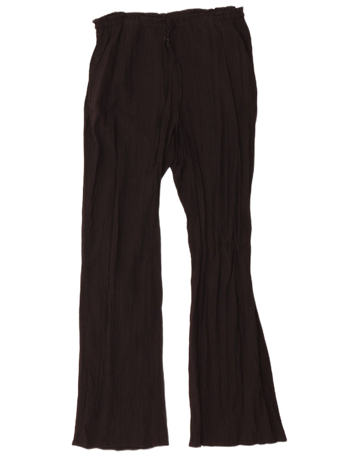 Zara Mujer Pantalón Casual Acampanado Mediano W32 L32 Viscosa Negra