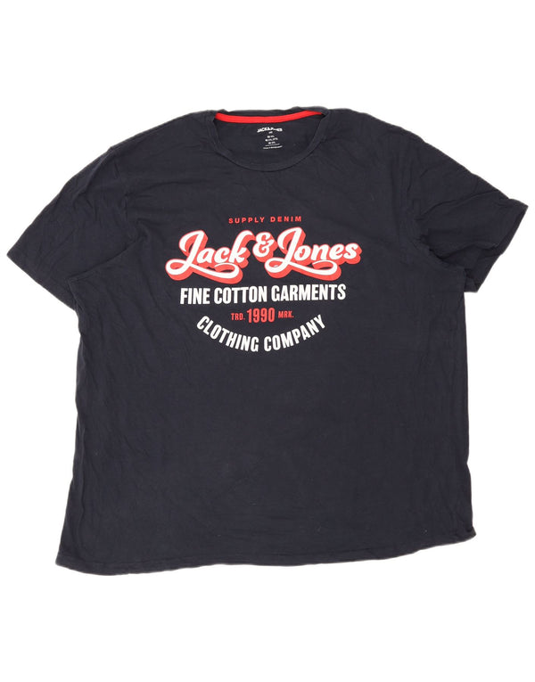 Jack & Jones Camiseta gráfica para hombre Top 2XL Azul marino Algodón