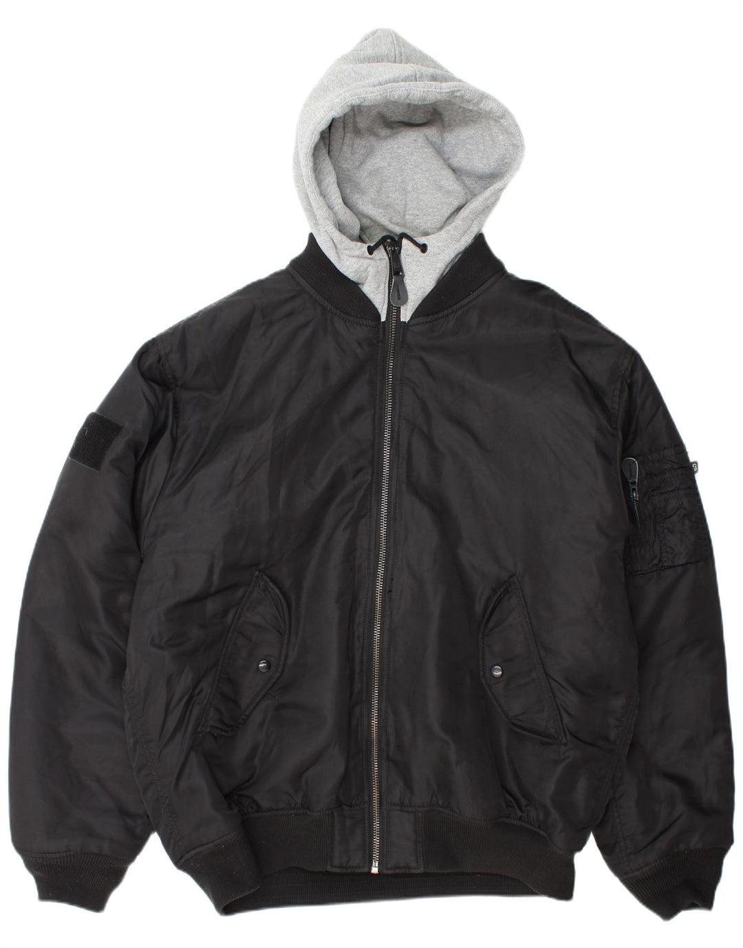 BRANDIT Chaqueta bomber con capucha para hombre UK 46 3XL Nylon negro