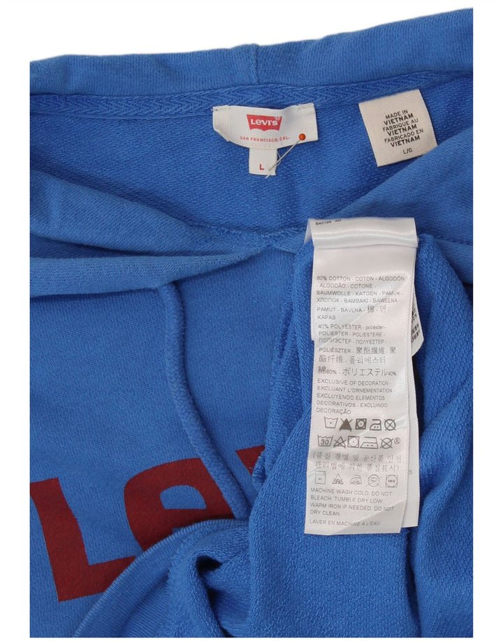 LEVI'S Jersey con capucha extragrande gráfico para mujer Reino Unido 46 Algodón azul grande