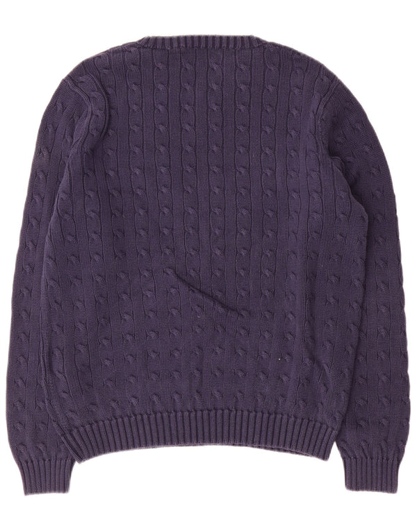 Ralph Lauren - Jersey de cuello redondo para mujer, talla 40, XL, algodón azul marino