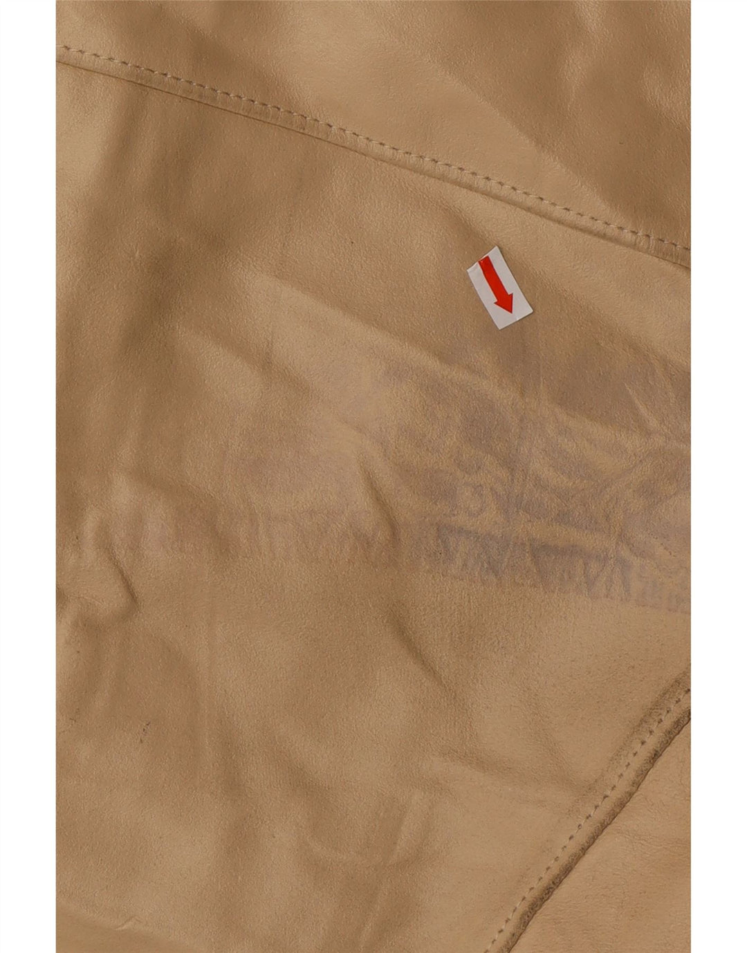 VINTAGE Womens Leather Jacket UK 14 Large Beige Leather