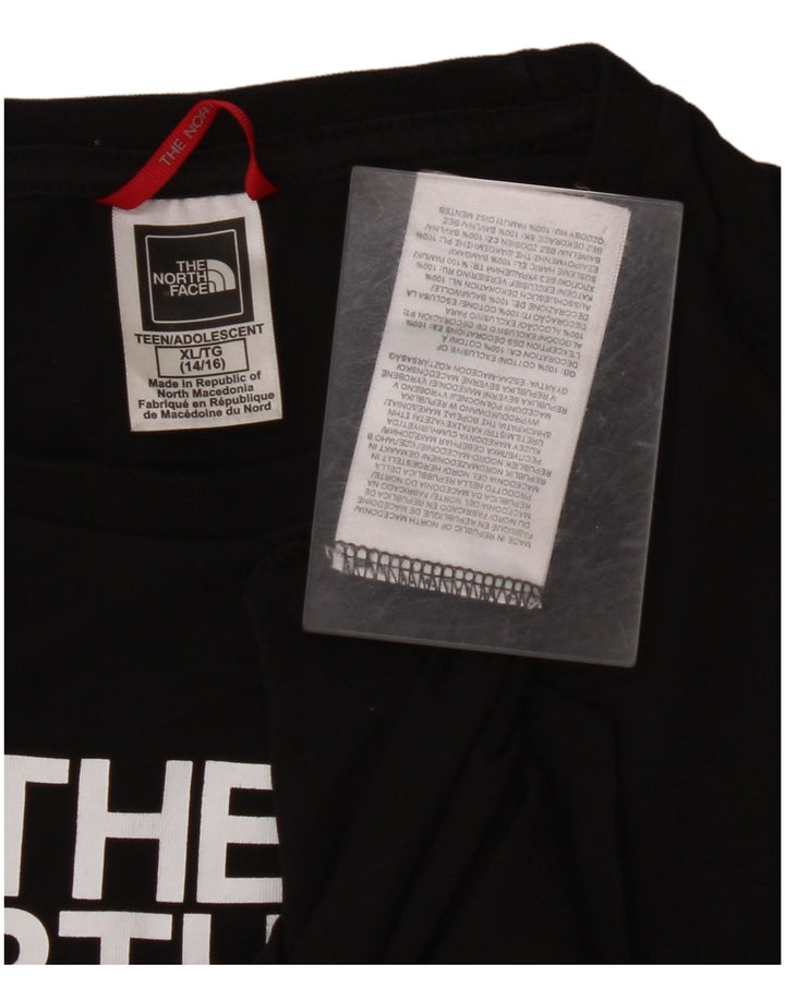 THE NORTH FACE Camiseta gráfica para niña Manga larga 14-15 años XL Algodón negro