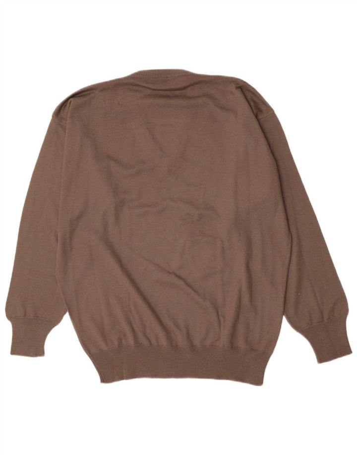 Trussardi Jersey Con Cuello De Pico Large De Lana Virgen Marrón