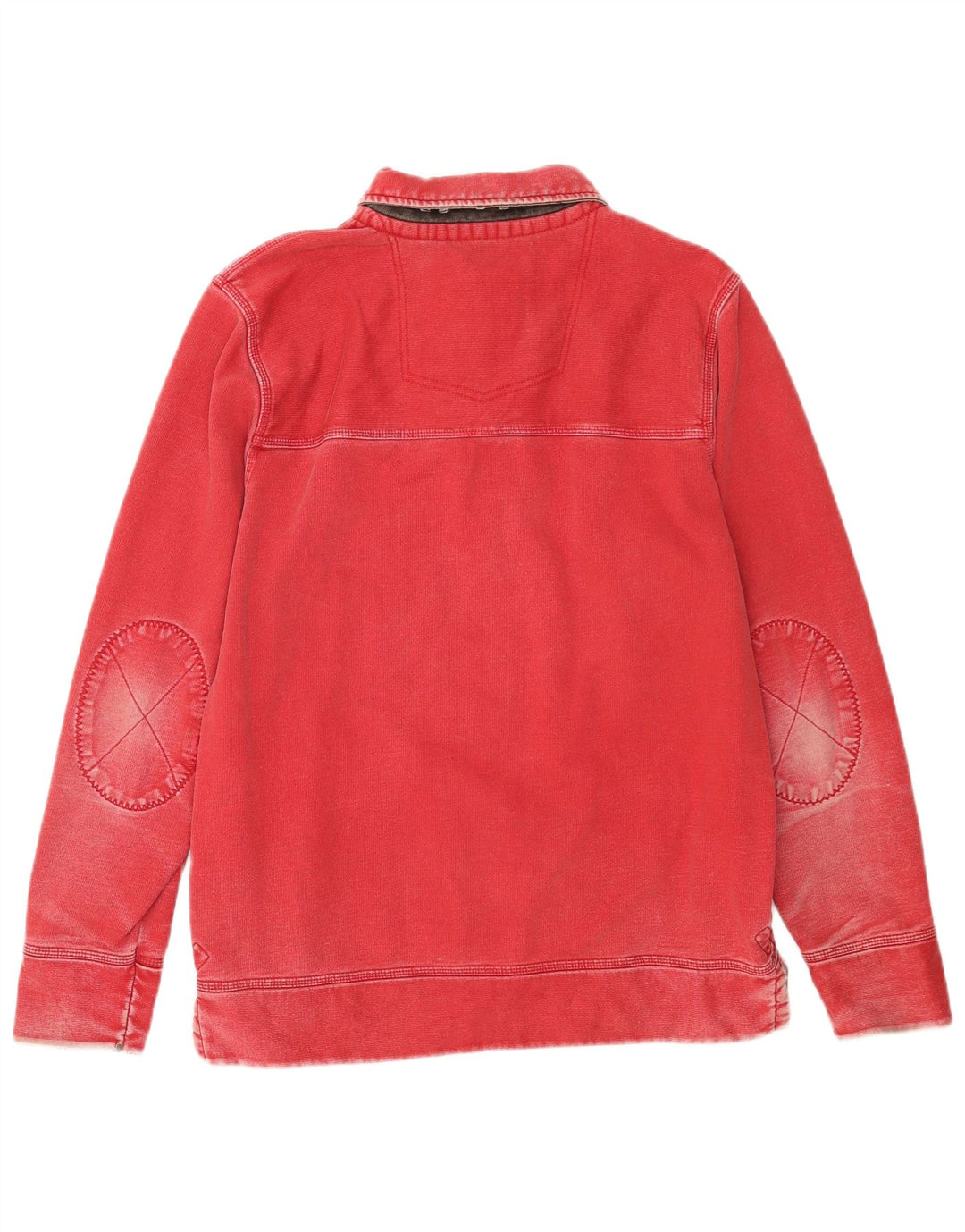 Sudadera con cuello tipo polo para hombre Fat Face Jersey de algodón rojo medio