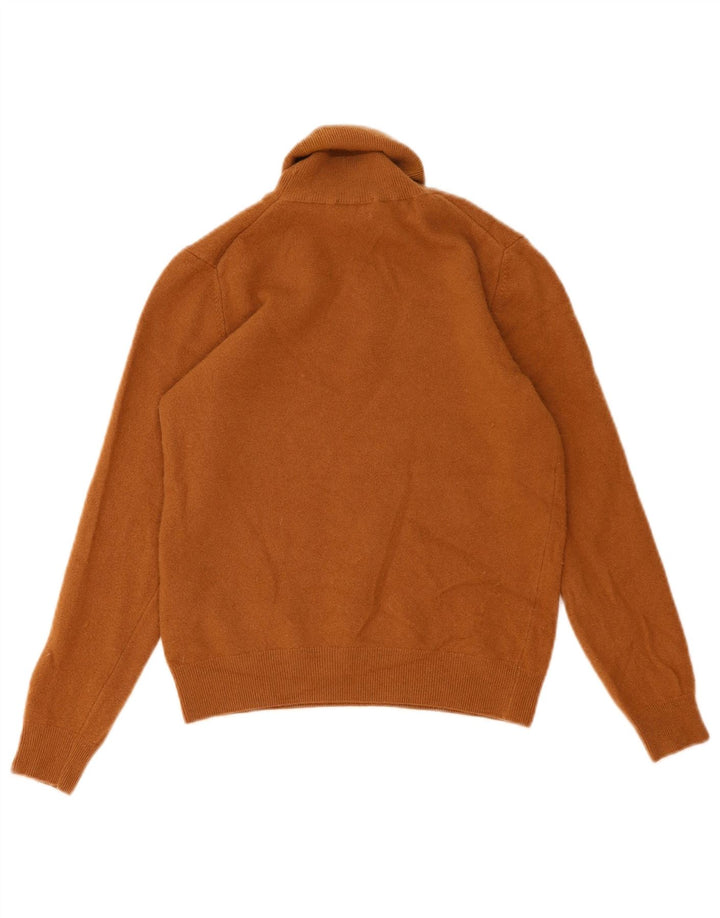 Benetton Jersey Corto Con Cuello Vuelto Para Mujer UK 42 Marrón Medio