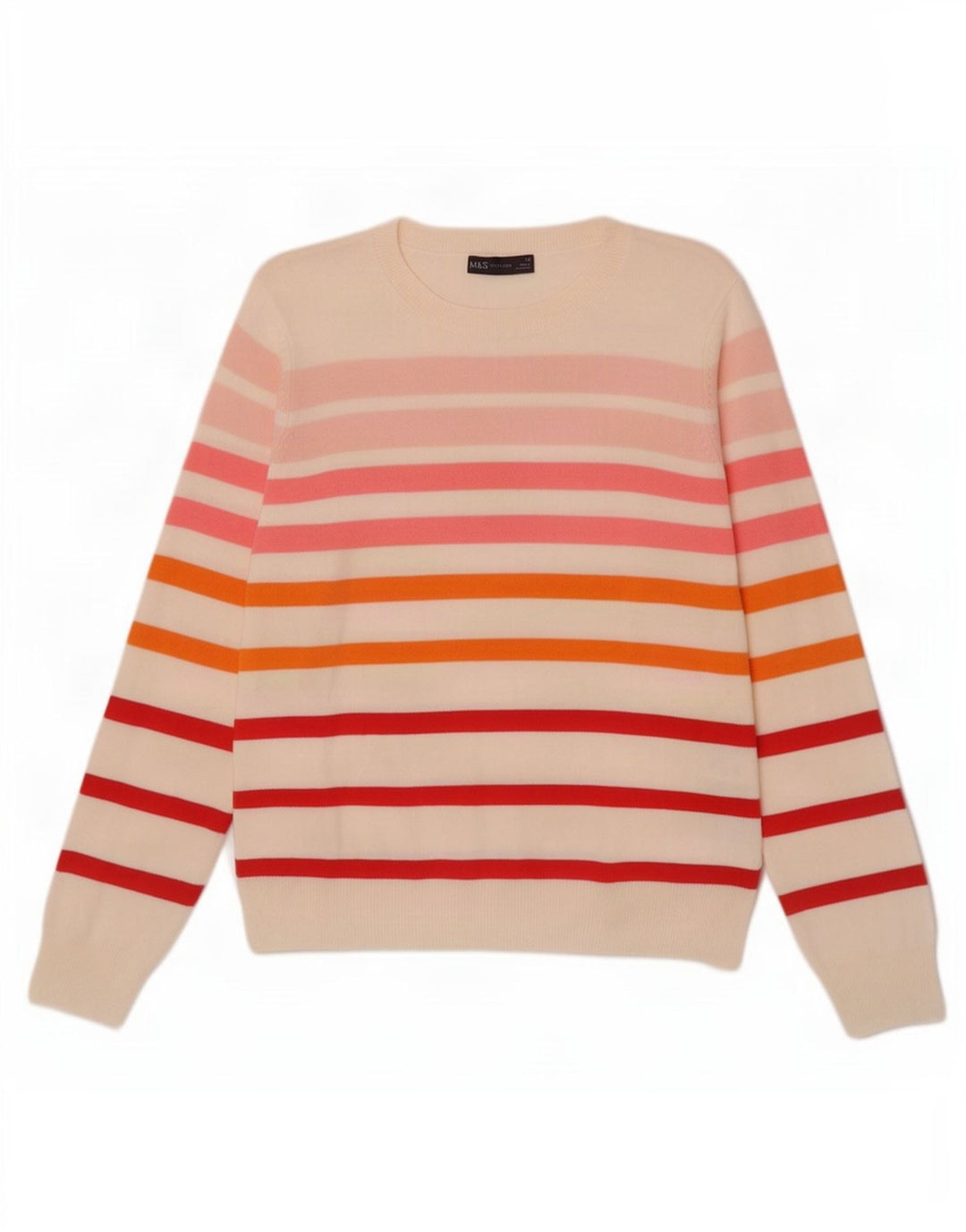Marks & Spencer Suéter tipo jersey con cuello barco para mujer UK 14 Medium Off White