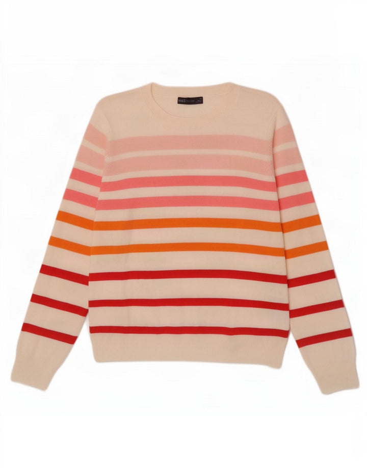 Marks & Spencer Suéter tipo jersey con cuello barco para mujer UK 14 Medium Off White