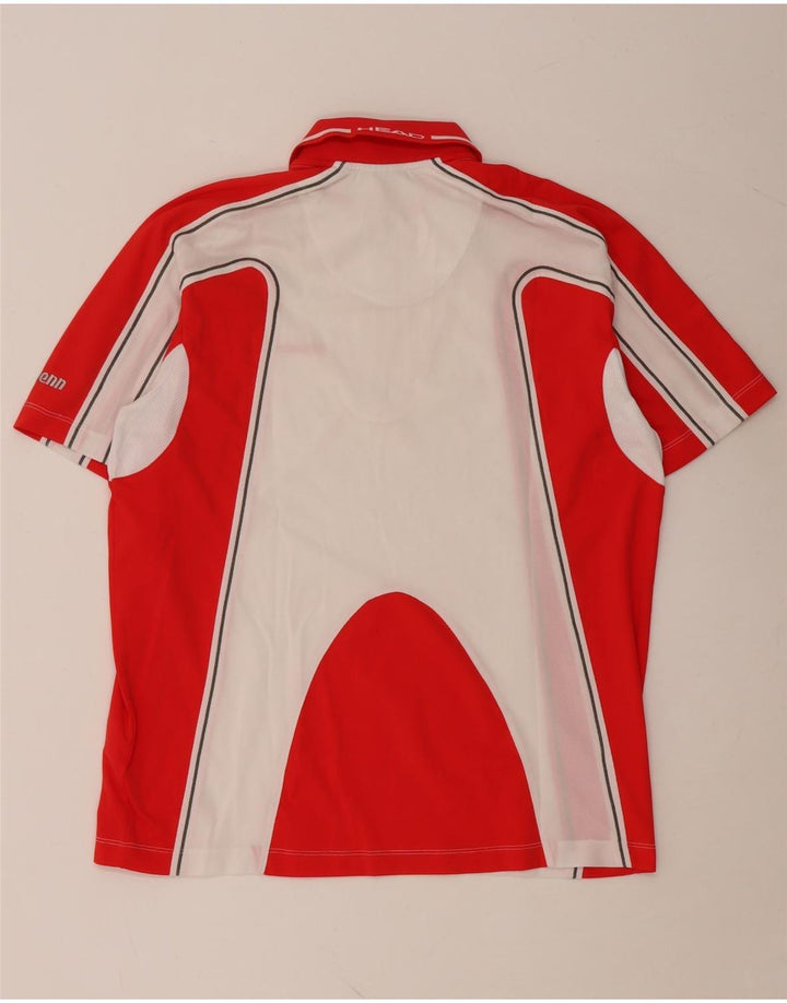 HEAD Polo para hombre IT 52 Large Rojo Colorblock Poliéster