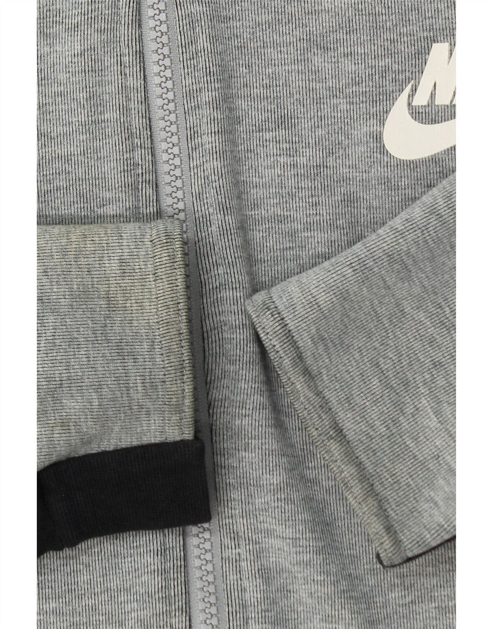 NIKE Hombre Sudadera con capucha y cremallera de algodón color block gris medio