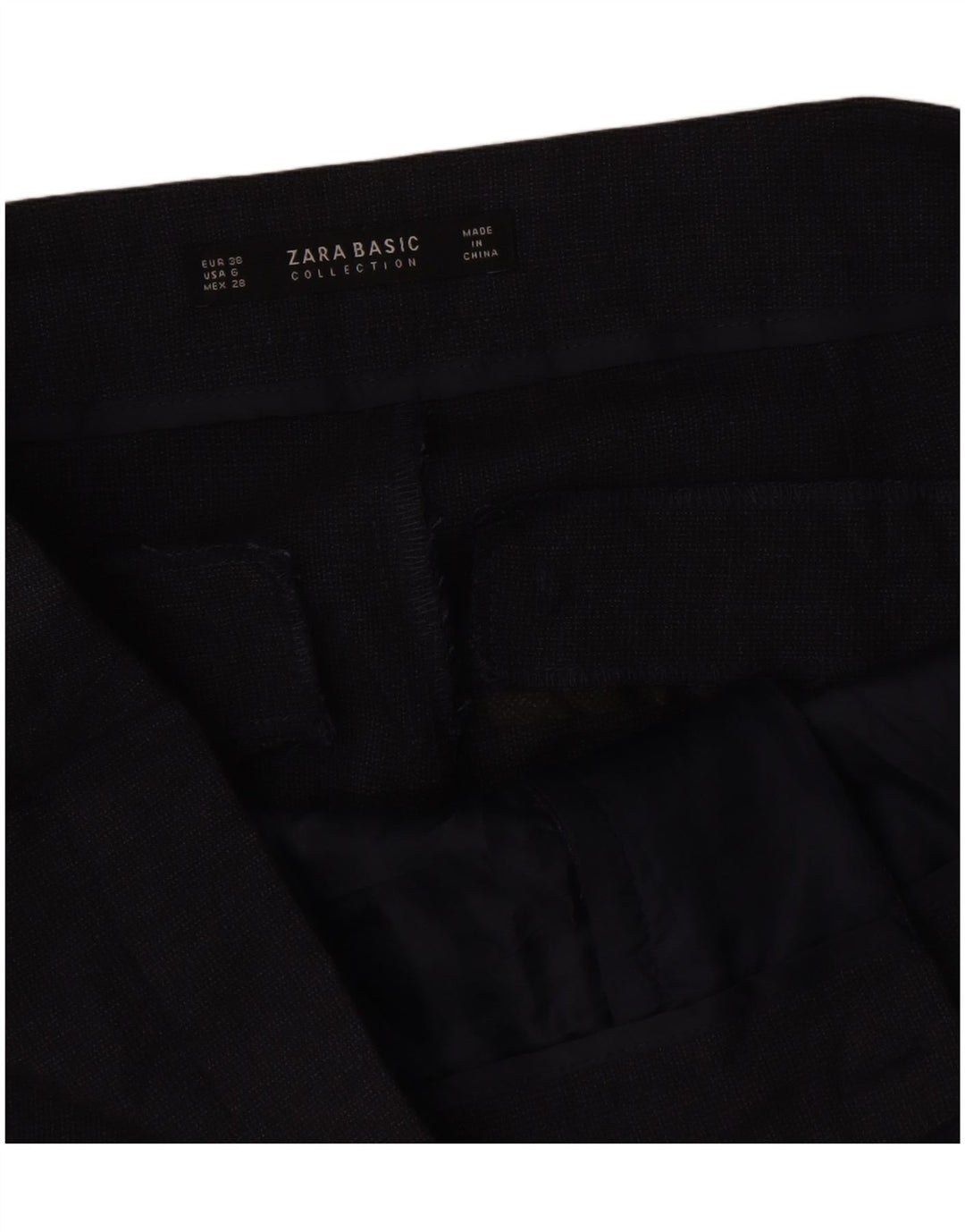 Zara Mujer Pantalón De Traje Slim EU 38 Small W28 L27 Gris