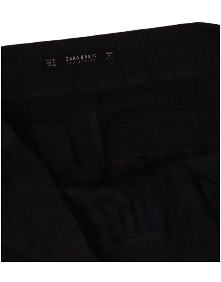 Zara Mujer Pantalón De Traje Slim EU 38 Small W28 L27 Gris