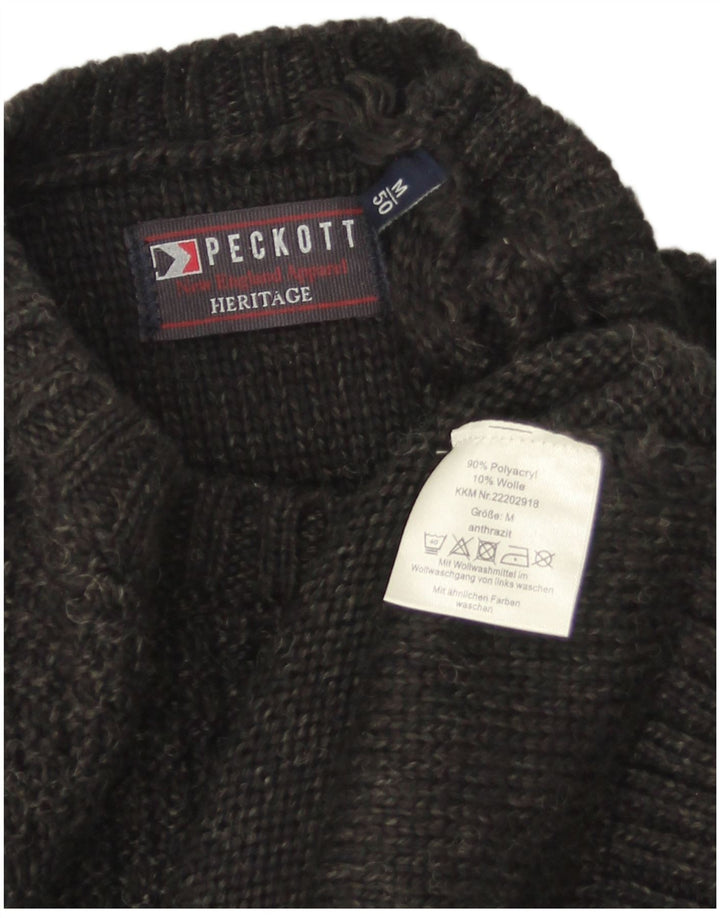 Peckott Hombre Heritage Crew Neck Jumper Sweater Gris Medio Poliacrílico