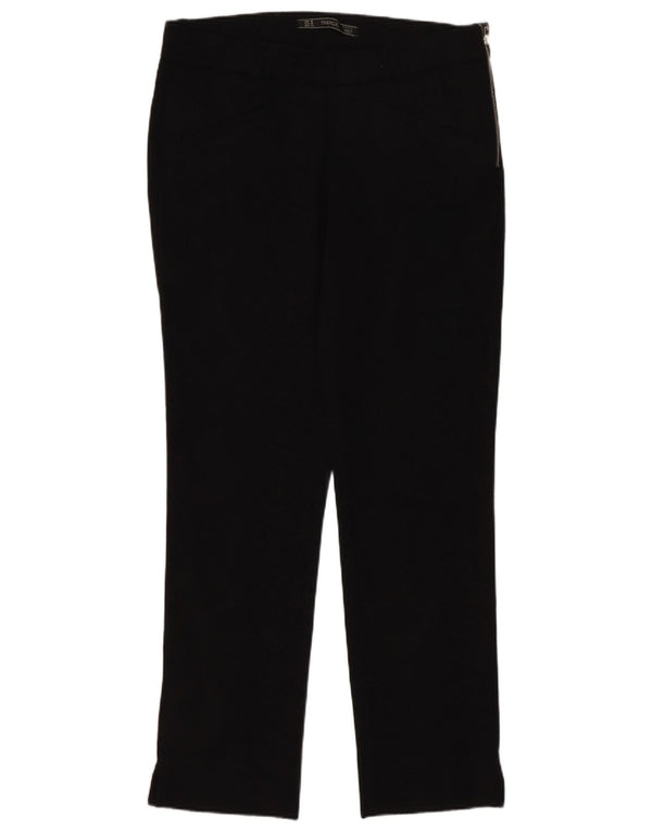 Zara Mujer Trafaluc Pantalones Casuales Rectos Medianos W28 L28 Algodón Negro