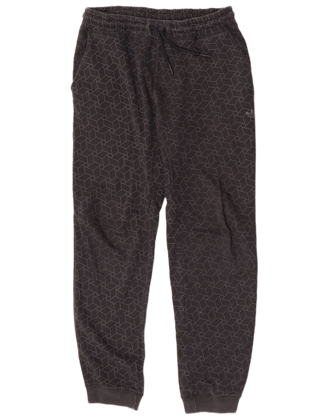 Adidas Hombre Pantalones De Chándal Joggers Gris Medio Algodón Geométrico