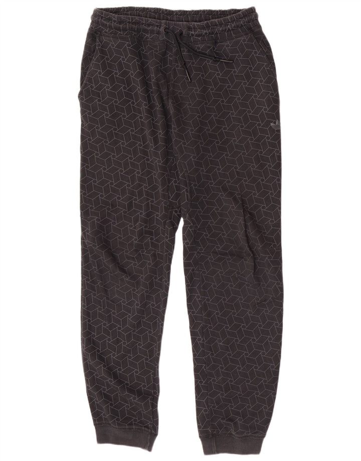 Adidas Hombre Pantalones De Chándal Joggers Gris Medio Algodón Geométrico