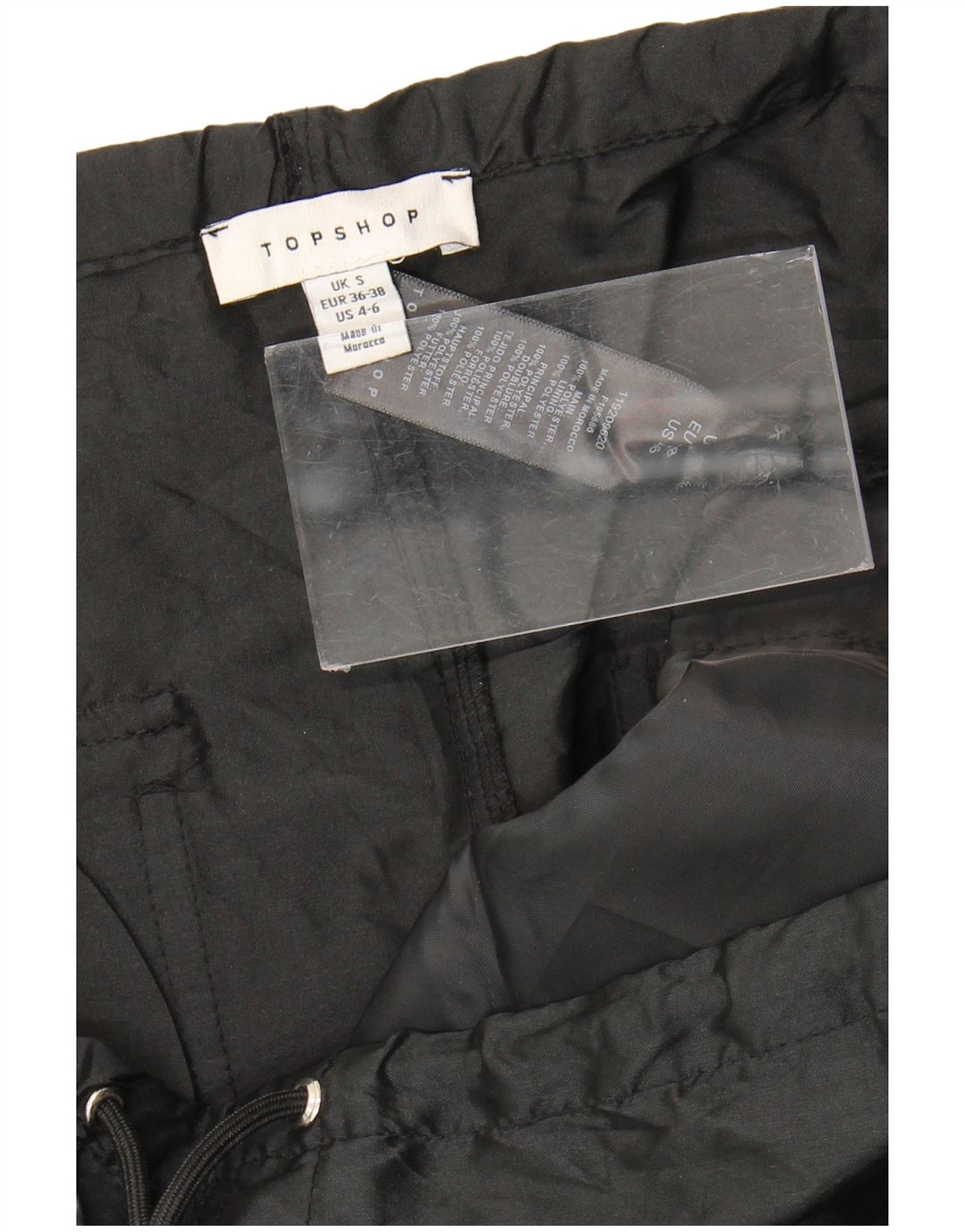 Topshop Pantalones de chándal para mujer UK 10 Small Poliéster negro