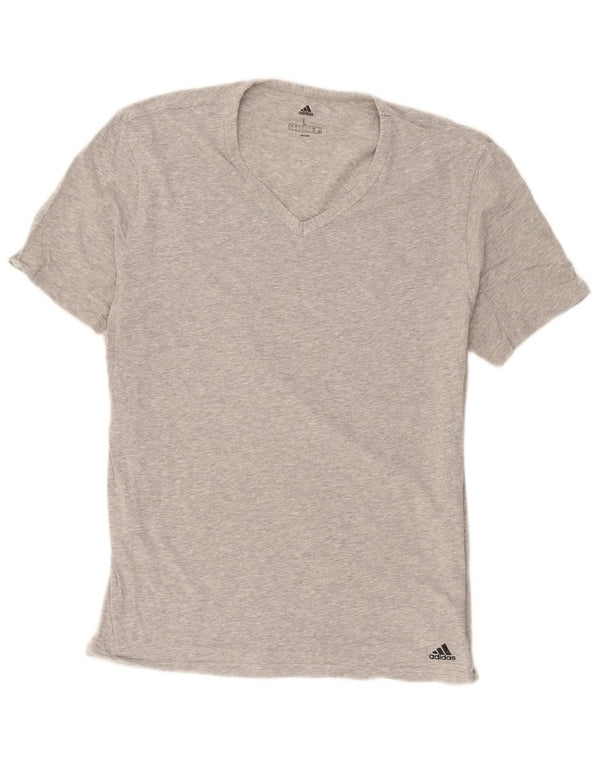 Adidas - Camiseta para hombre, talla grande, algodón gris