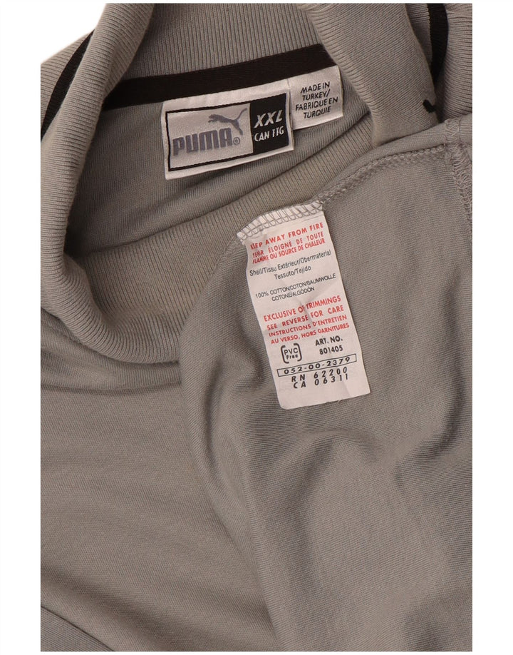 PUMA Top con cuello vuelto para hombre, manga larga, 2XL, algodón gris