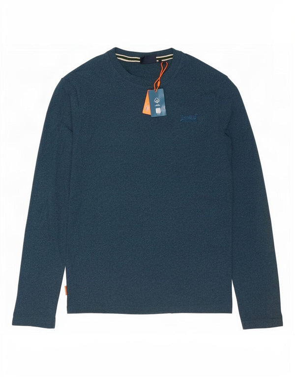 Superdry Hombre Top Manga Larga Algodón Azul Medio