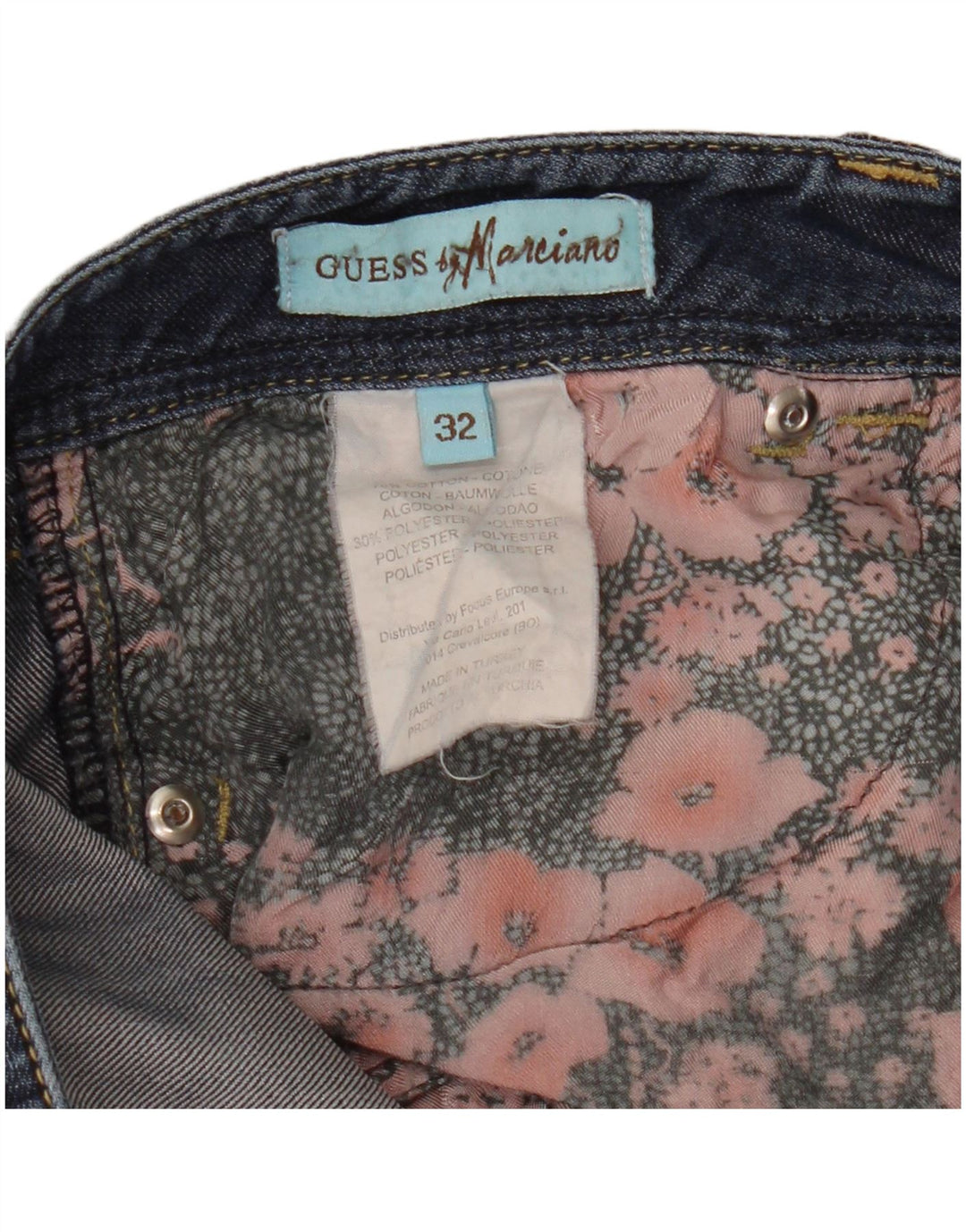 GUESS Mujer marciano Slim Jeans W32 L26 Azul Marino Algodón