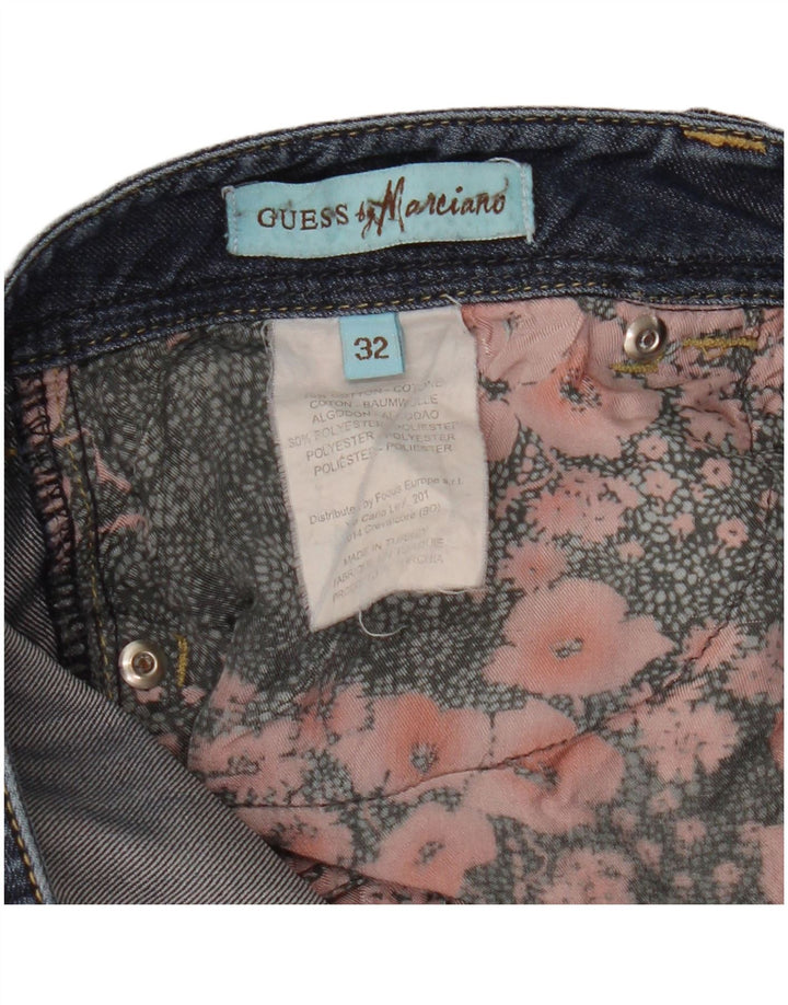 GUESS Mujer marciano Slim Jeans W32 L26 Azul Marino Algodón